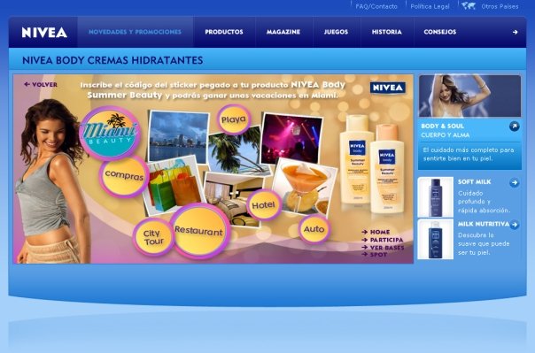 Diseño Web Nivea Body 2